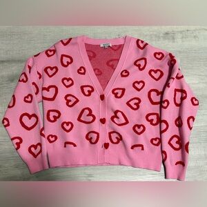 Major Label Pink Heart Sweater